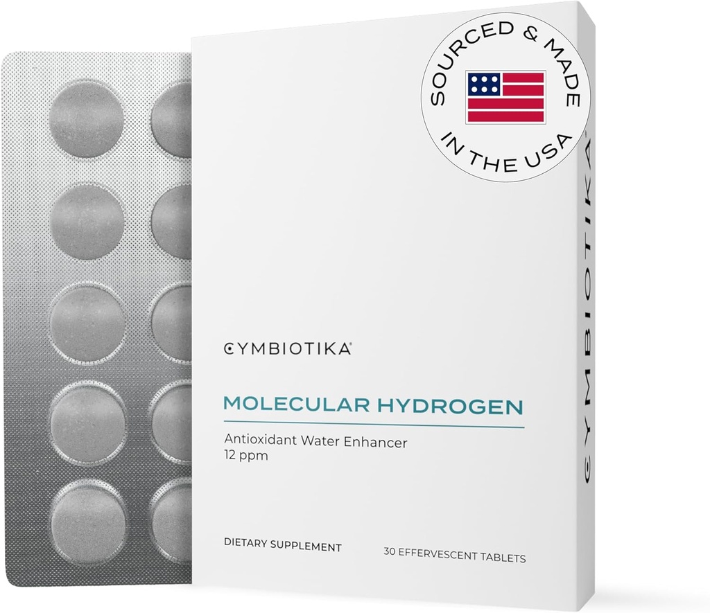 CYMBIOTIKA H2 Moleküler Hidrojen Su Tabletleri Magnezyum, Enerji Boost, Gluten Free, Keto Antioksit, Hızlı Deyim Supplements, Inflammasyon & Stres 30 Tablet, 12 ppm