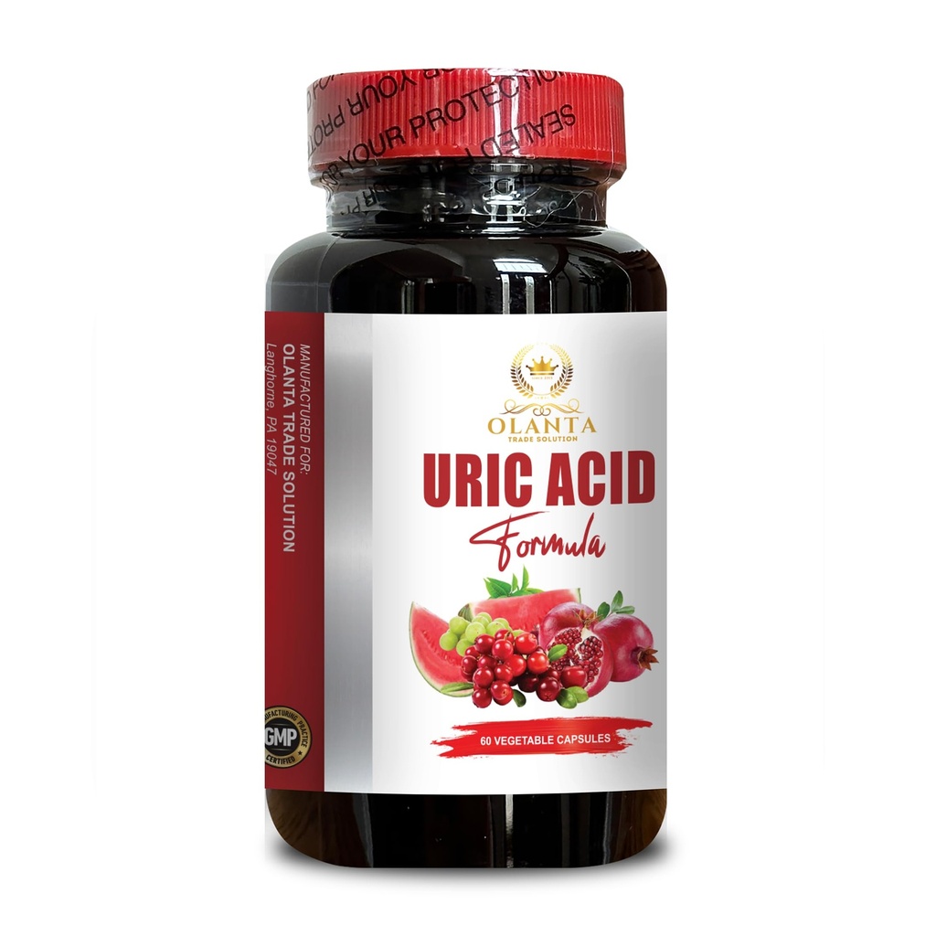 Natural URIC Acid Formula - Uric Acid Flush & Kidney Support, Milk Thistle, Cranberry, Lower uric Acid, Uric Acid Advanced Formula - 60 Capsules