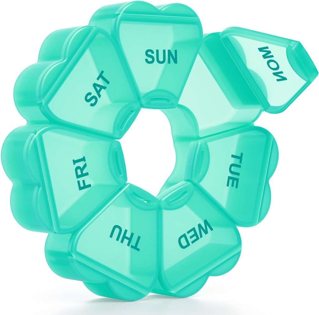 Büyük Haftalık Pill Organizer, Pill Box 7 Gün, KAPENS Günlük Vitamin Vaka Büyük Kapasite Karşılaştırması, Balık Yağı Tamamları için Pill Konteynerleri, Yeşil Yağ Tıp Tamamları, Yeşil