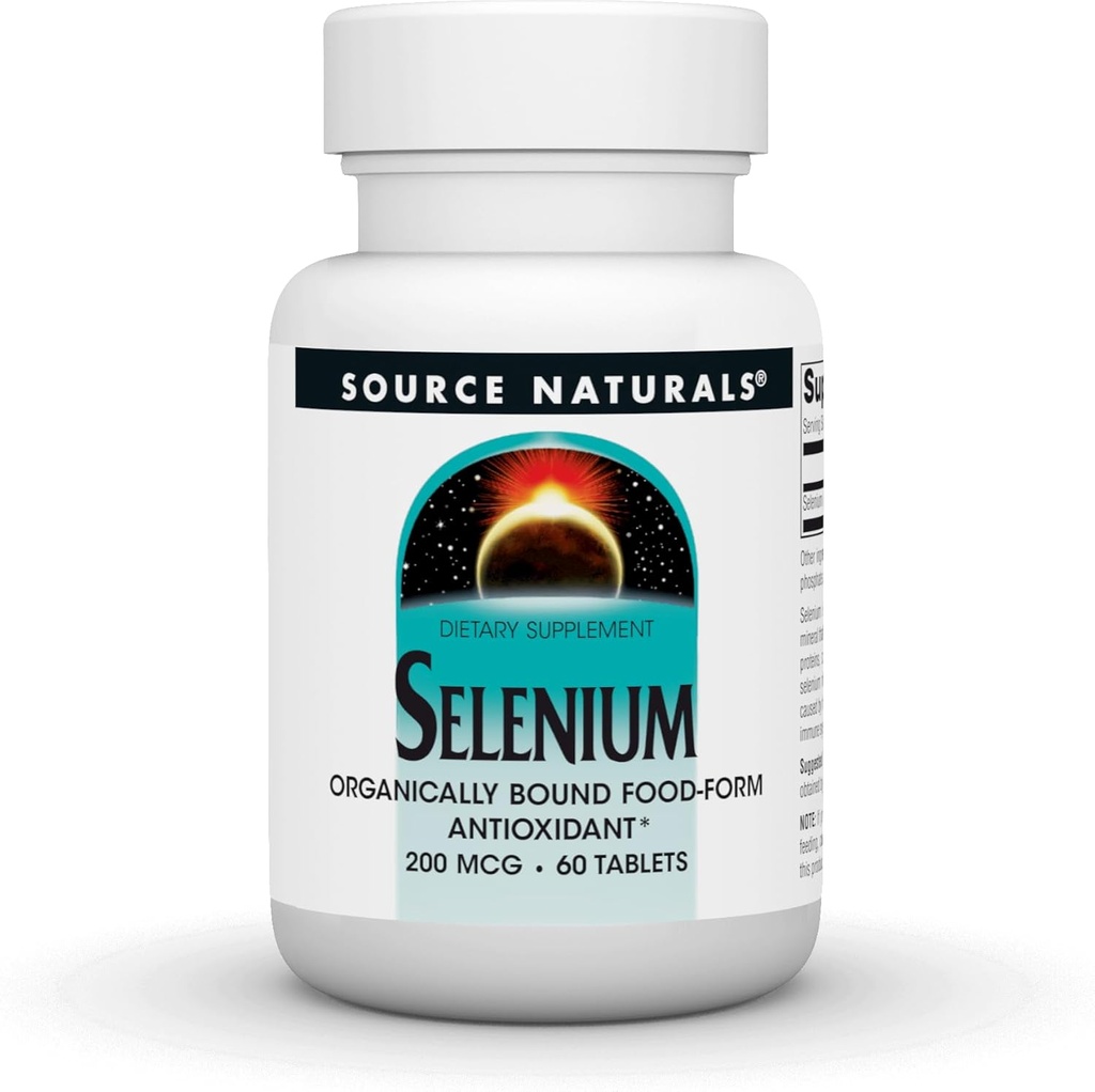 Source Naturals Selenium, Organically Bound Food-Form Antioxidant*, 200 mcg - 60 Tablets
