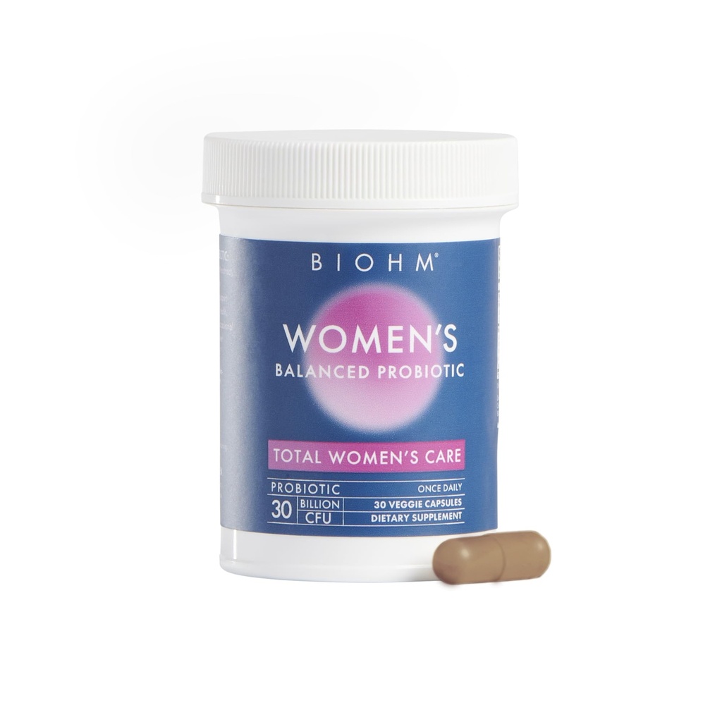 BIOHM Kadınları, 30 Milyar CFU, 9 Strains (30 Count) Total Gut Health, Digestive & Immune System, Vaginal Probiyotik for Urinary Tract & Vaginal Health, 30 Day Supply