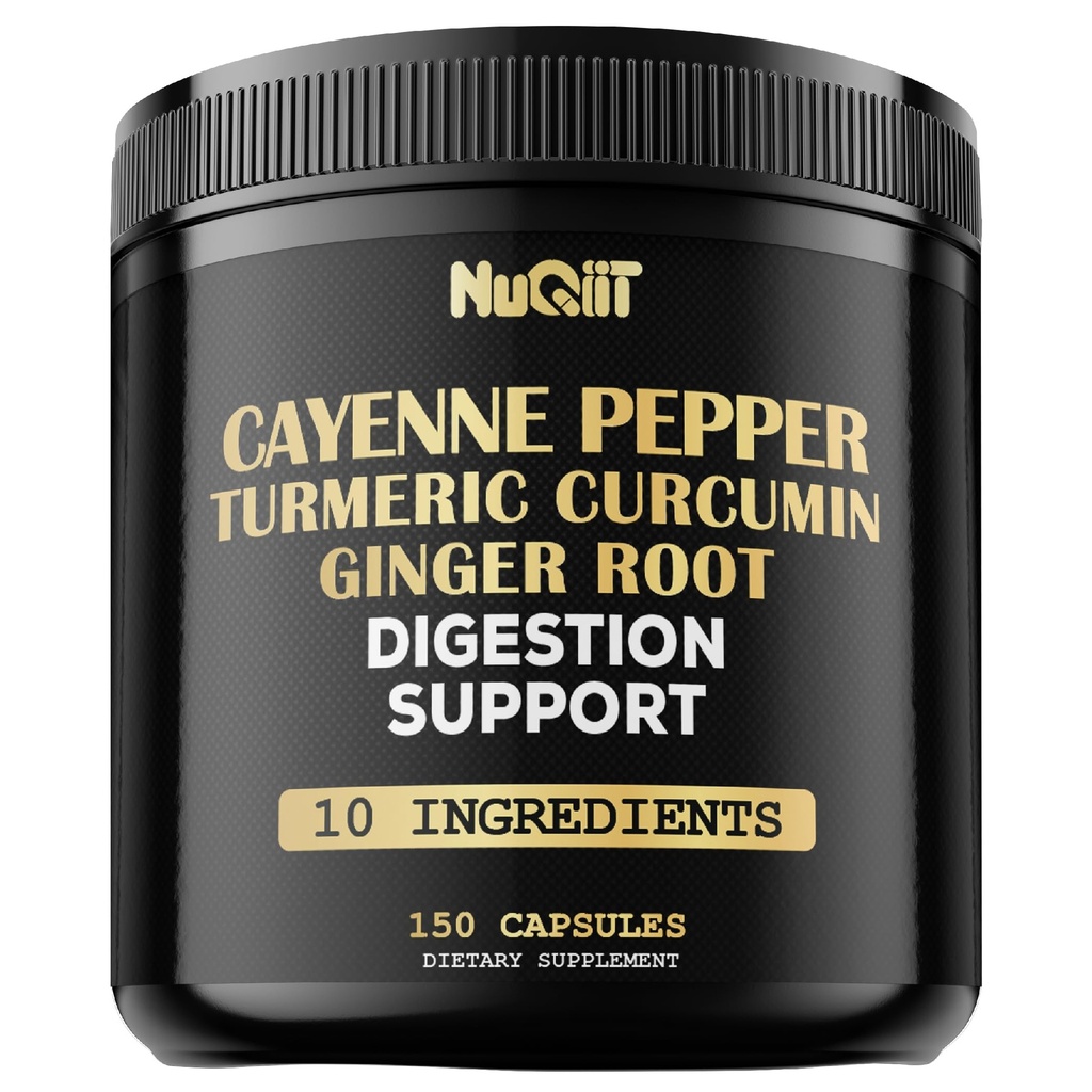 Cayenne Pepper Capsules with Turmeric Curcumin Root, Ginger Root, Berberine HCl & More - Support Immune System, Digestion, Ortak Sağlık ve Kalp Sağlığı - 150 Capsules