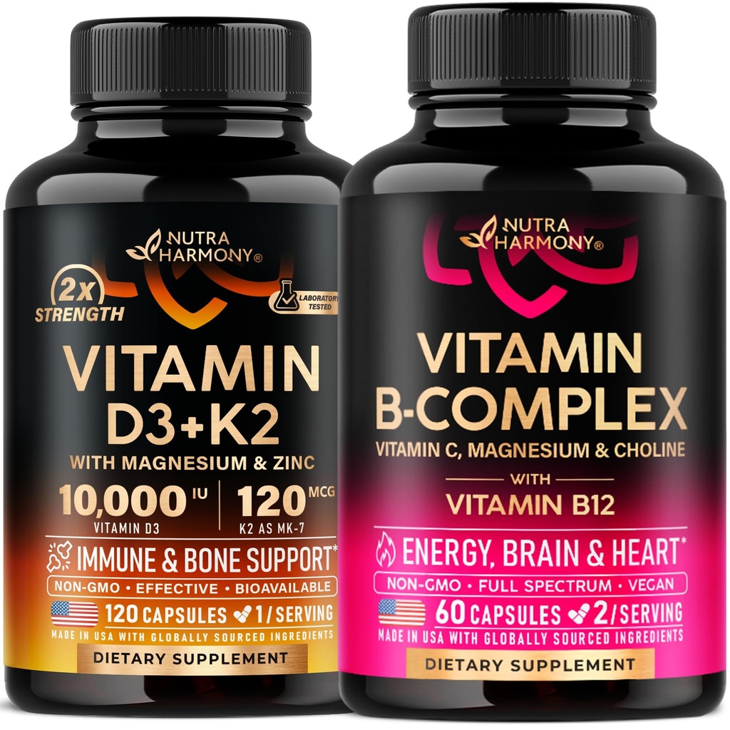 NUTRAHARMONY Vitamin B Complex & Vitamin D3 K2 Capsules