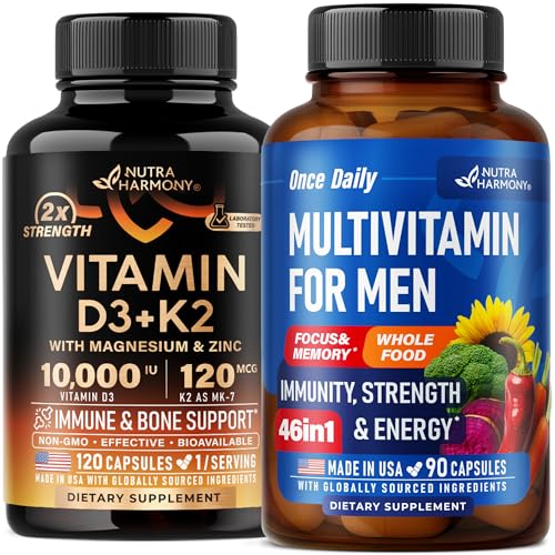 NUTRAHARMONY Vitamin D3 K2 & Multivitamin for Men Capsules