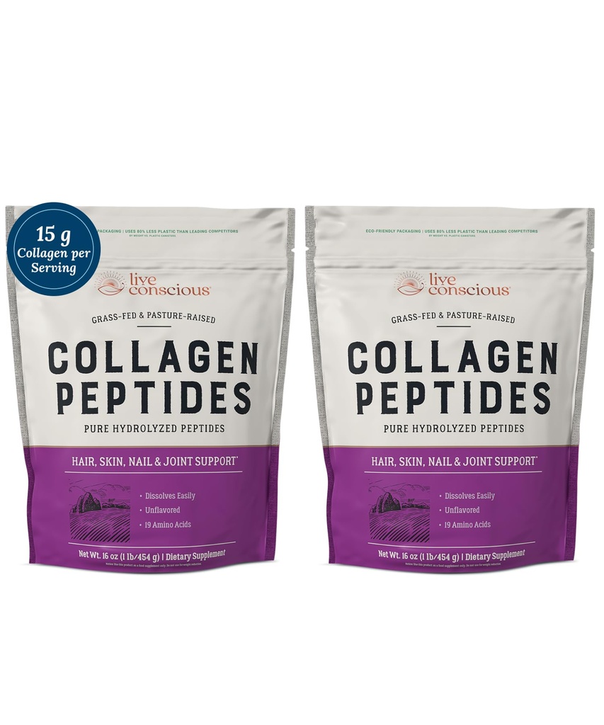 Canlı Bilinçli Kolajn Powder Toz - Saç, Skin, Nail ve Ortak Destek - Tip I & III Collagen - Doğal olarak Kaynaklanan Hydrolyzed Protein - 16oz (2-Pack)