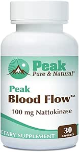Peak Pure & Natural Peak Blood Flow - Nattokinase Supplement - Sağlıklı Kan Circulation Supplements for Yetişkinler | 100 mg - 30 Capsules