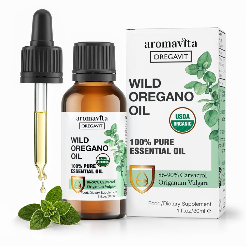 Wild Organic Oil Organic - 100% Pure Undiluted Organic Wild Organo Oil με 86-90% Carvacrol, Ανοσολογική Υποστήριξη - Φυτικό, Βότανο συμπλήρωμα - Vegan, Μη ΓΤΟ, Χωρίς Γλουτένη, 1fl.oz/30ml