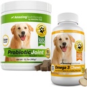 Probiotics for Dogs Digestive with Dog Skin and Coat Bundle - Omega 3 for Dogs Itchy Skin Relief for Dry Skin, Hot Spots and Shedding, Eliminates Joint Pain, Gas and Diarrhea Elimination