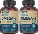 DEVA Vegan DHA-EPA Συμπλήρωμα διατροφής, μη-ψάρια που προέρχονται από την άλγη, 300 mg δραστικότητας, 90 χορτοφαγικά Softgels - Συσκευασία των 2