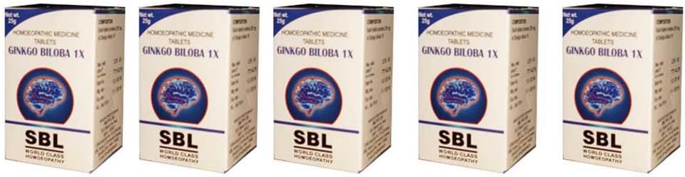 Ginkgo Biloba 1x Tabletler SBL Homeopati - 25g (Pack of 5)