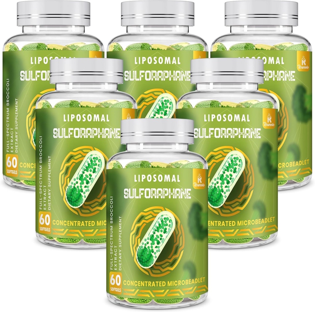 800 MG Liposomal Sulforafane, Ισχυρή Διπλή Παράδοση για Μέγιστη Απορρόφηση & Ικανότητα, Εκχύλισμα Broccoli, Αντιοξειδωτικό & Συμπλήρωμα ήπατος, 360 Softgels