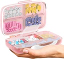 Seyahat Pill Organizer - Havaight Medicine Case for Traveling Portable Eczane Box with Etiketler Vitamin Konteyner 8 Karşılaştırmalı Tamam İlaçlar Büyük Kapasite Günlük (Pink)