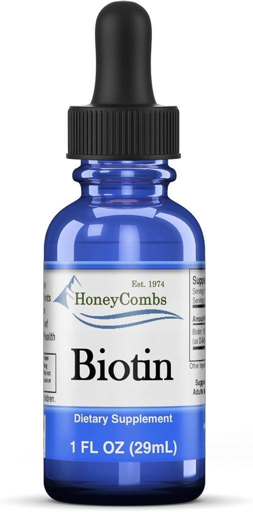 ABD'de yapılan biyotin sıvı damlaları - Saç için Büyük, Skin, Nails 500% DV - Konteyner başına 36 Hizmet - Erkekler için Büyük Kadın, Çocuklar - Vegan Vitamin B7 Sıvı - Bulk Boyutları Ayrıca kullanılabilir