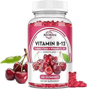 B12 Vitamin Gummies - 5000 mcg Torchcobalamin ile Demir, C, D3 & Folate, Enerji Desteği ve Metabolism, Immune, B-12 Kompleksi Erkekler ve Kadınlar için Tamamlanabilir Tamam, Vegan- 60 Kont