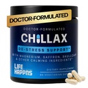 Life Happns Chillax, Calm Support Supplement, L Theanine, Magnezyum GABA ve Saffron Supplements for Relaxation, Natural Mood Health Support for Yetişkinler, Calming and Relaxing, 60 Capsules
