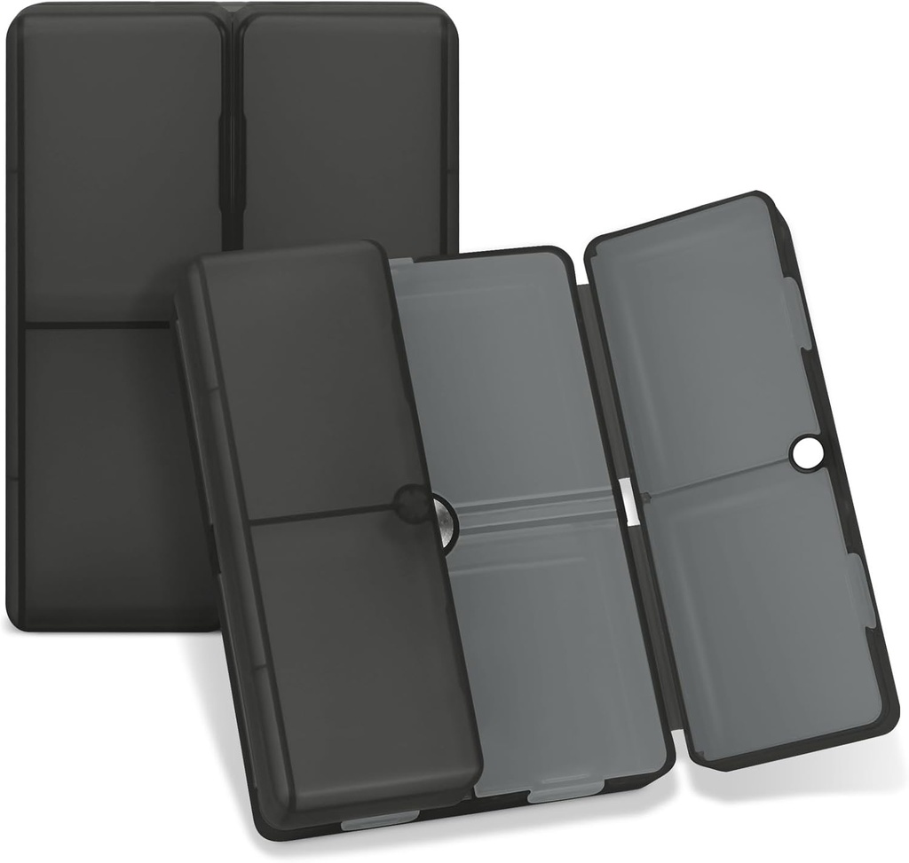 FYY Daily Pill Organizer, 7 Karşılaştırmalar Portre Pill Case Travel Pill Organizer, [Folding Design] Pill Box for Purse Pocket to Hold Vitamins,Cod Liver Oil,Supplements and Drug-Clear Black