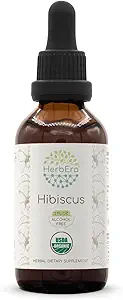 HerbEra Hibiscus B60 USDA Organik Tincture | Alkol Özgür Tür, Yüksek Lisans Herbal Drops | Sertifikalı Organik Hibiscus (Hibiscus Sabdariffa)