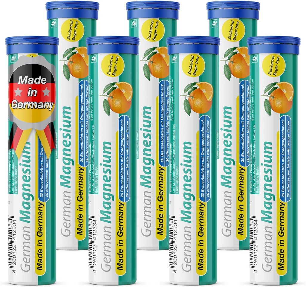 Alman Oksit Supplement | Effervescent Tabletler | Orange Flavor – hizmet başına 200 mg Magnezyum | Sugar Free, Vegan – T&D Pharma – Almanya'da Made in Germany