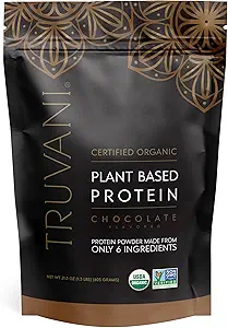 Truvani Vegan Pea Protein Toz | Çikolata | 20g Organik Bitki Tabanlı Protein | 18 Servisler | Keto | Gluten & Dairy Free | Low Carb | No Ek Olmayan Şeker