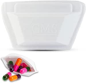 GMS Squeezable Pocket Pill Case - Μικρός, ελαφρύς διοργανωτής χαπιών Ιδανικός για Ταξίδι - Διατηρεί τα φάρμακα με ασφάλεια - Sturdy Design με εύκολη πρόσβαση Fuss-Δωρεάν - Pocket Μέγεθος & Διακριτικό