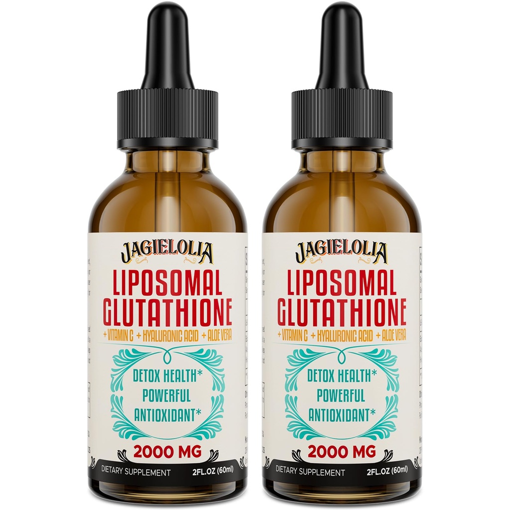 Liposomal Glutathione Liquid 2000MG – Kadınlar ve Erkekler için Antioksi Detox Supplement, Aging Defense, Liver Function & Energy, Hyaluronic Acid + Aloe Vera + Vitamin C, Natural & Vegan, 4 FL.OZ