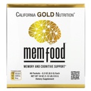 California Gold Nutrition MEM Food, Memory & Cognitive Support with MEM Mix, L-Serine, Organik Lion's Mane and Blueberry Juice Toz, 60 Packets, 0.3 oz (8.5 g) Her Şey