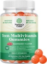Teen Multivitamin Gummies 12-17 - Teen Boys & Girls Gummy Vitamins for Better Skin, Immune Strength, Mood & Energy Support - Love Girl & Boy Supplements with Zn, Mg, A, C, D & E - 60 Ct