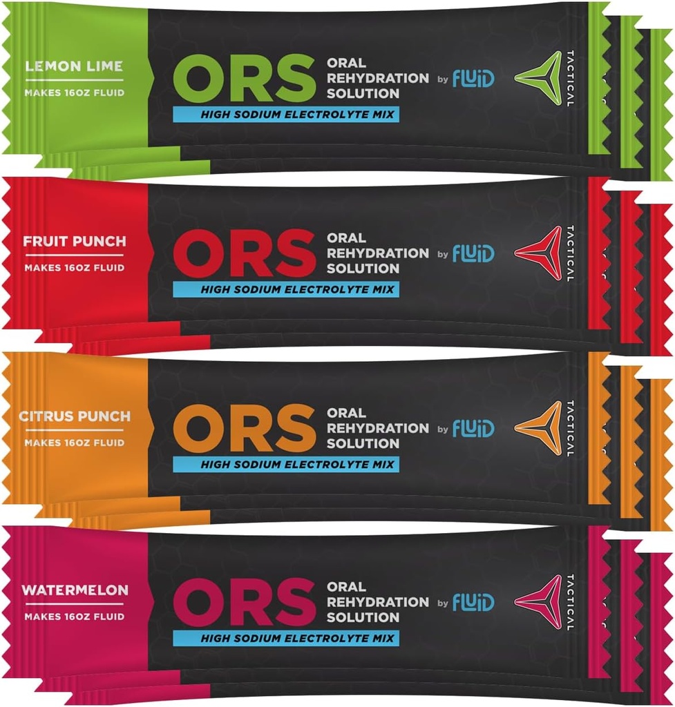 Υγρό Tactical - ORS (Oral Rehydration Solution), Ανάκτηση Γρηγορότερα, Extreme Dehydration Electrolytes, 12pack (4 Flavor Variety Pack)