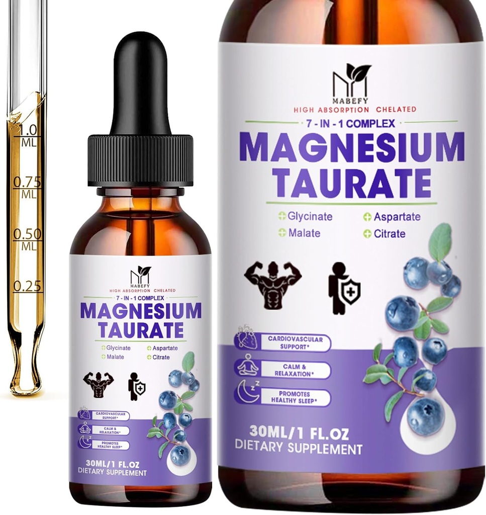 2 Pack | Sıvı Magnezyum Taurate, Glycinate, Malate, Aspartate, Citrate Calm Magnezyum Kompleksi,Sleep,Calm,Cramps Support,Calm,Cramps Support