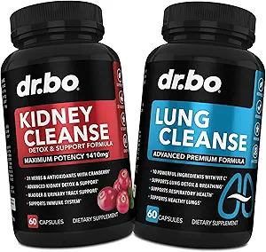 DR. BO Kidney Cleanse & Lung Support Pills - Premium Herbal Formulas Kidney & Lung Health