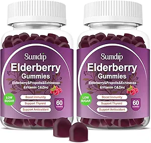 Çinko ve C Immune ile Yaşlı Gummies Herbal Diyet Supplements Berry Flavor Vegan Gummy Non-GMO Gluten Ücretsiz 60 Gummies-2 Pack