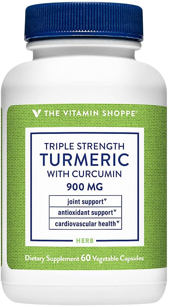 Η Τριπλή Δύναμη Βιταμίνης Shoppe Turmeric με Κουρκουμίνη 900mg, Υποστηρίζει Κοινή Κινητικότητα & Παρέχει Αντιοξειδωτικά Οφέλη & 5mg Βιοπερίνη για την ενίσχυση της θρεπτικής απορρόφησης - Μια φορά την ημέρα (60 κάψουλες)