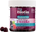 Saf Ürünler MyBiotin ProClinical Gummies - 3 Haftas & Fights Wrinkles - MB40X Biotin Matrix w/Astaxanthin - 40X Daha Fazla Adi Biotin 30 Berry Gummy Chews