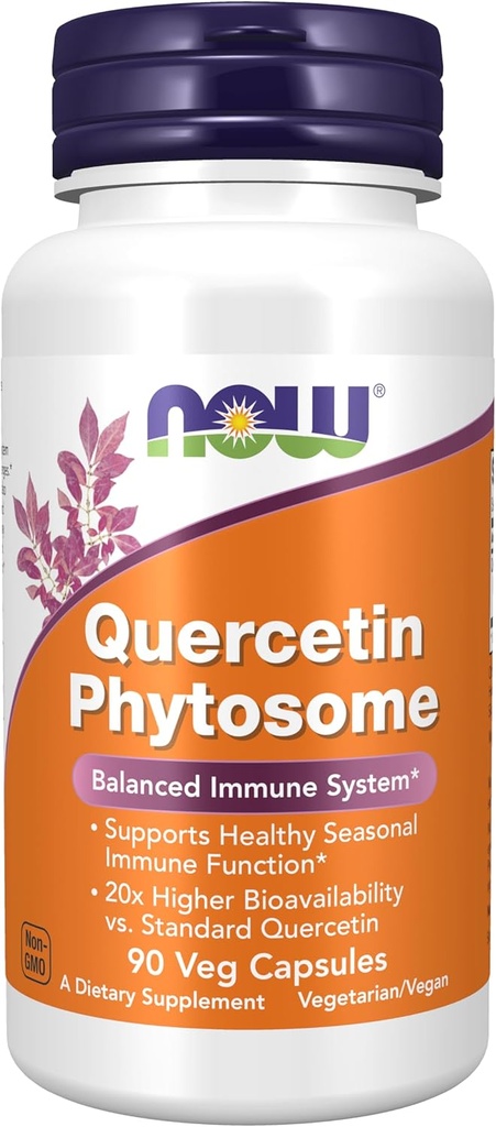 Şimdi Gıdalar Tamamlar, Quercetin Phytosome 250 mg, Dengeli Immune System, 90 Vcaps