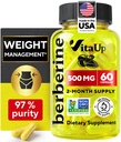 Berberine Supplement 500 mg - ABD Berberine 500 mg - Non-GMO Berberine HCL - Ağırlık Yönetimi için Berberine Supplements, Energy, Immune Support - 60 Capsules