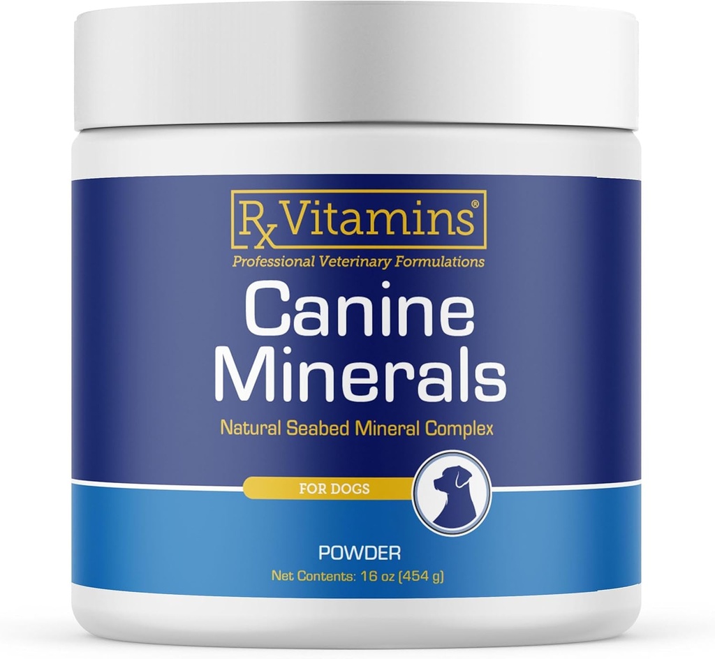 Rx Vitamins Canine Minerals - Βασικά Ορυκτά για Σκύλους - Ασβέστιο, Μαγνήσιο, Συμπλήρωμα σιδήρου, Οστών και κοινών συμπλήρωμα για K9, ανοσοποιητική υποστήριξη - 16oz