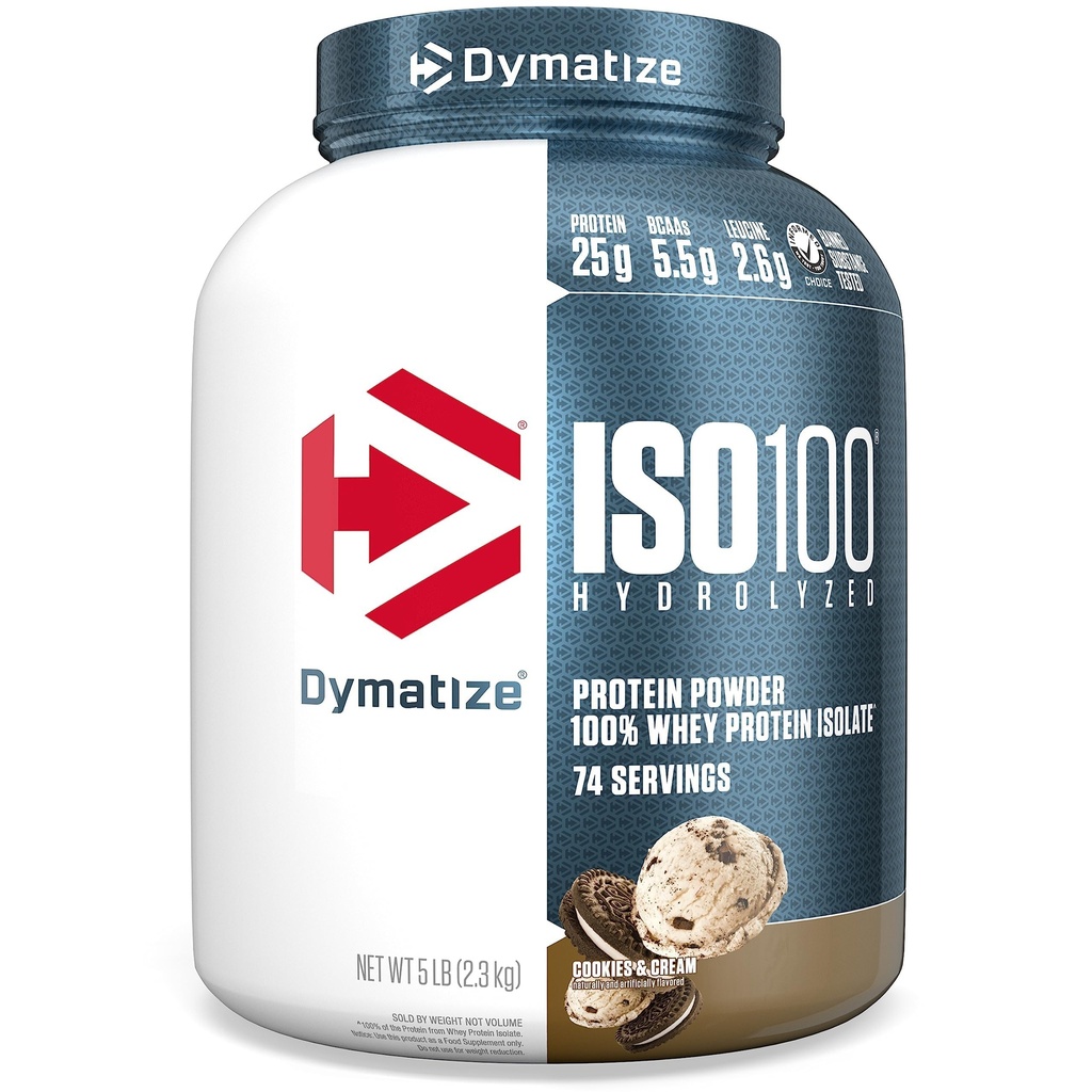 ISO100 Whey Protein Toz Isolate, Kurabiyeler ve Krem, Protein 25g, 5 Pound, 5.5g BCAAs, 120 Cal., Gluten Free, 1g Fat, 1g Sugar, 2g Carb (74 Hizmet)