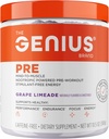 Genius Pre Caffeine-Free Pre Workout Boosted Energy, Focus, Performance Nootropic Formula AlphaSize, Citrulline Malate, CarnoSyn Beta Alanine Endurance, Stamina, Recovery, 20 Hizmet - Grape Limeade