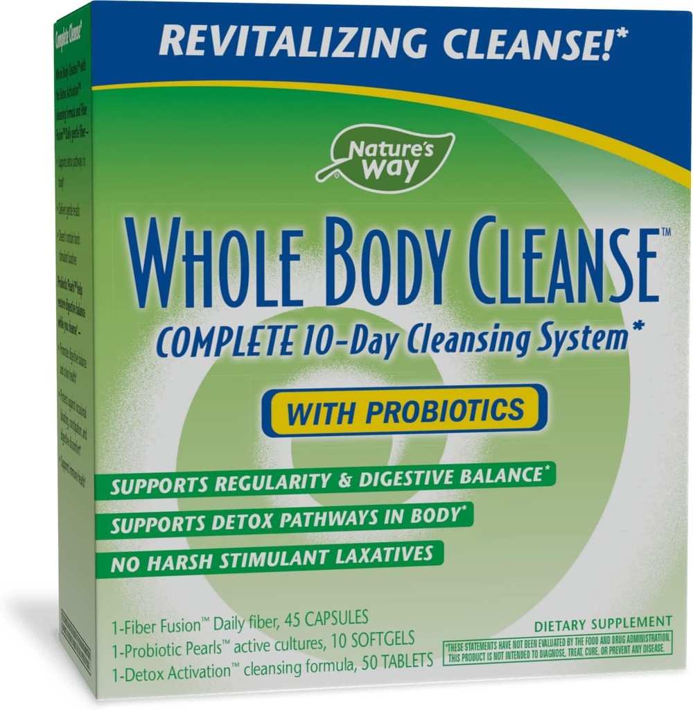 Enzymatic Therapy Whole Body Cleanse Complete, 10 Day Detox Cleansing System Kit with Probiyotiks
