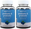 Temeller Prebiyotik & Probiyotik Gummies, 2 Milyar CFU, Blue Raspberry, 50 Count (2 per Service) (Önceki Solimo) (Pack of 2)