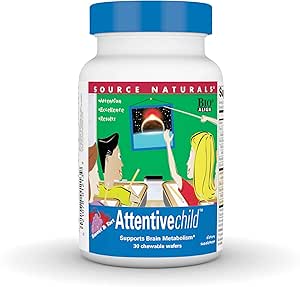 Source Naturals Attentive Child Chewable Wafers for Brain Metabolism Support - 30 Meyve Wafers