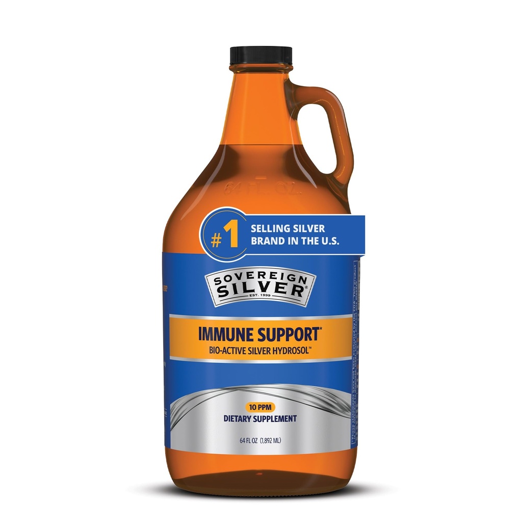 Sovereign Silver Immune Support - Κολλοειδές ασήμι, Bio-Active Silver Hydrosol, 10 ppm, Liquid Twist Top, 64 Fl Oz, (1,892 mL)