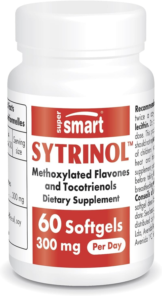 Supersmart - Συμπλήρωμα Sytrinol 300mg ανά ημέρα (Υψηλή απορρόφηση) - Citrus Bioflavonoids & Tocotrienols Complex - εκχύλισμα φοινικέλαιου 