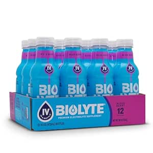 BIOLYTE Ηλεκτρολυτικό Ποτό - Doctor-Formulated Ενυδάτωση Ποτό, Ηλεκτρολύτες Νερό, Χημειοθεραπεία Πρέπει να έχει για γυναίκες και άνδρες, Rehydration IV Υγρό σε ένα μπουκάλι- Μικτό μούρο, 16 Fl Oz (12 Pack)