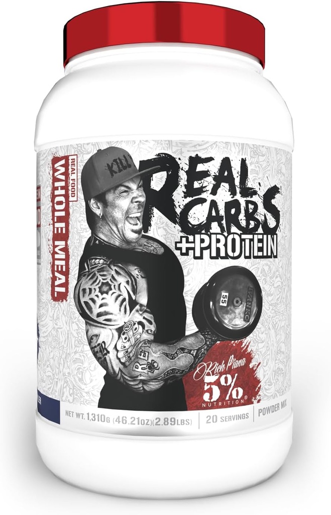 % 5 Beslenme Zengin Piana Real Carbs + Protein | Temiz Kitle Çeker Protein Toz | Gerçek Gıda Karbohidrat Pre Workout /Post-Workout Recovery Meal | 289 lb, 20 Srvgs (Maviberry Cobbler)