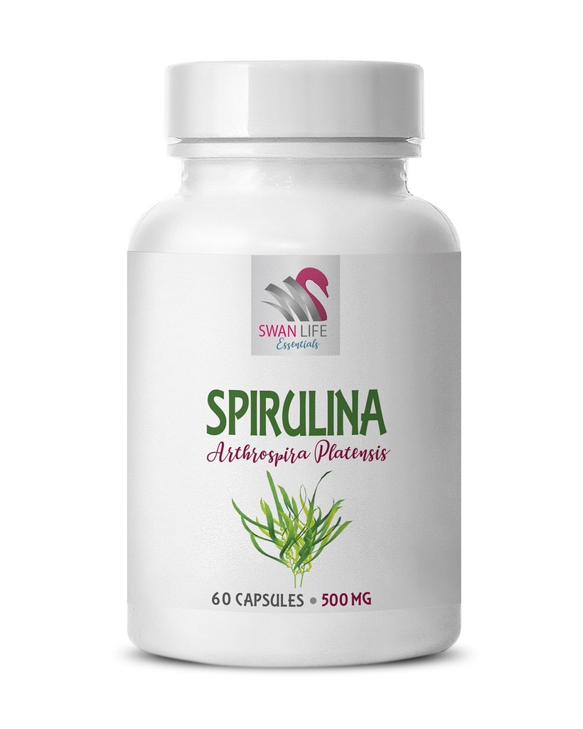 antioxidants Supplement - SPIRULINA 500 MG, Supports Immune System - Brain Support and Memory, 1 Bottle (90 Capsules)