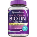 Doktor'un Tarifleri Biyotin 10.000 mcg, Saç Büyüme, Sağlıklı Skin & Nails, Enerji Metabolism, Vejetaryen-Friendly Biotin, Coconut Oil, Non-GMO, 3 Ay Supply, 90 Vegetarian Softgels