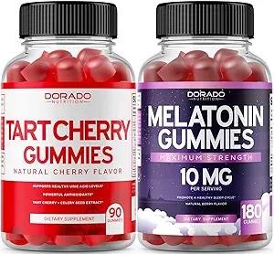 Tart Cherry Gummies Uric Acid Level Support (90 Count) - Advanced 2400mg Ισοδύναμο εκχύλισμα με σέλινο Μελατονίνη Σπέρματος για Ενήλικες (180 Count) - Γρήγορη Διάλυση Μελατονίνης 20mg - NonGMO, Vegan & USA Made