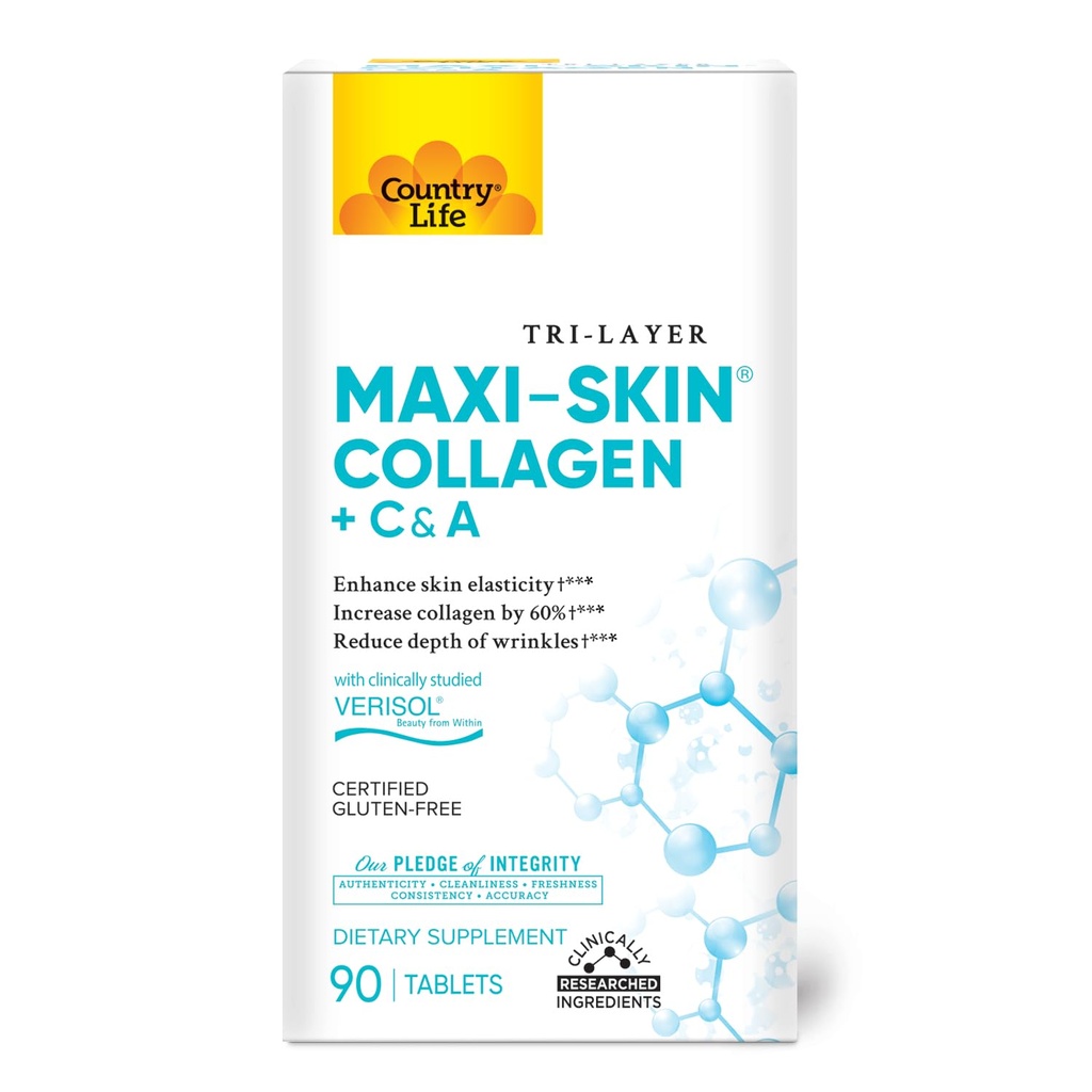 Ülke Hayat Verisol Collagen Tablet Tabletleri - W [KB2] rinkles & Geliştirilmiş Skin Elasticity-90 Tabletleri-Includes A&C - Collagen Toz for Women & Men - Boost Skin Collagen% 60