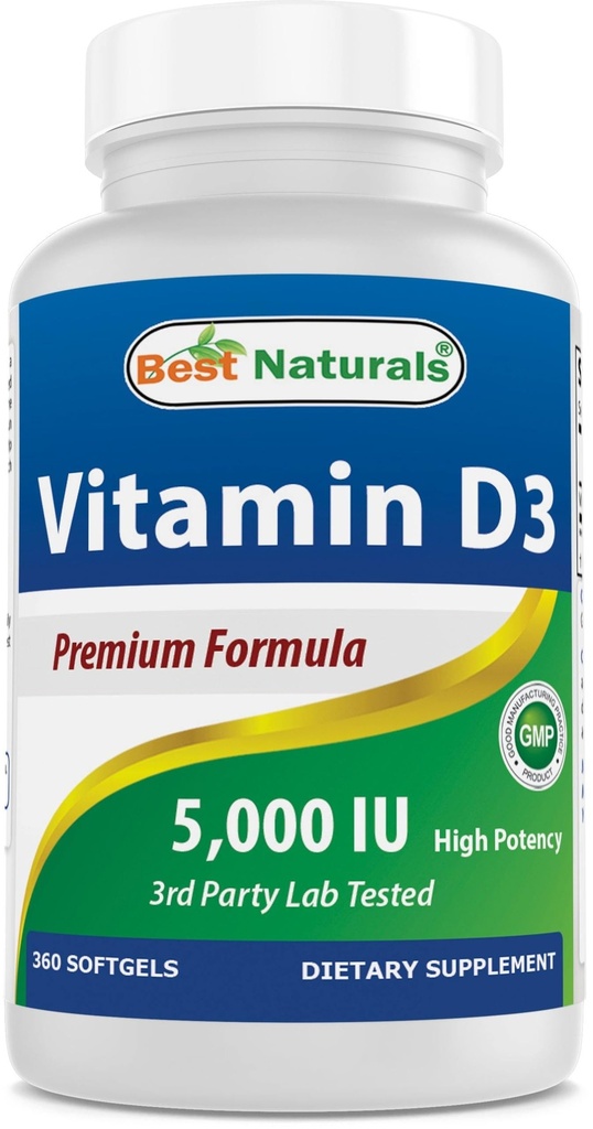 En İyi Doğal Vitamin D3 5000 IU 360 Softgels